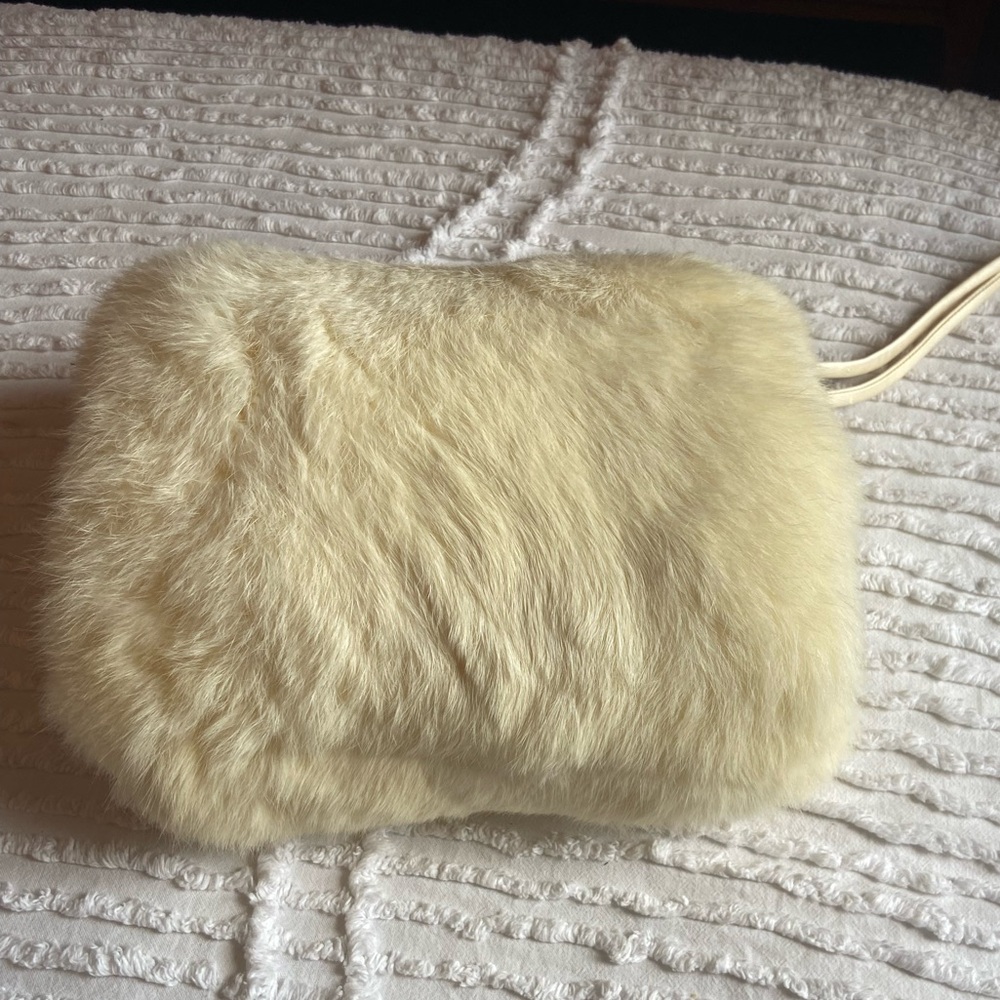 Vintage real fur hand muff